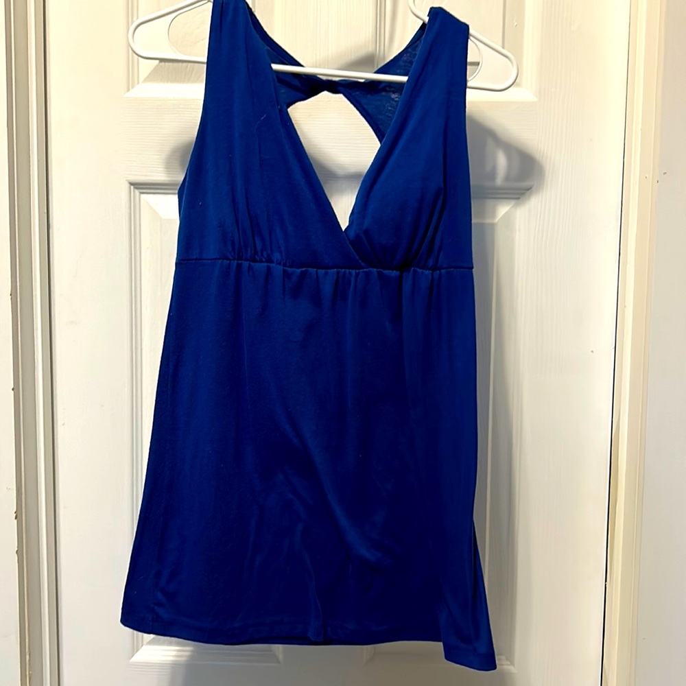 Navy blue twist back tank top (S)